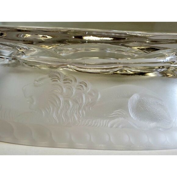 EAPG Frosted Lion Compote Base Gillinder & Sons Early American Pressed Glass - Picture 4 of 9